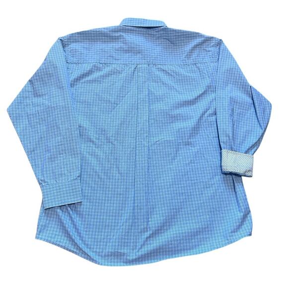 Wrangler George Strait Flip Cuff Sky Blue Plaid Button Down Long Sleeve Shirt XL - Picture 5 of 6